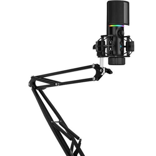 Streamplify MIC ARM - Niere RGB USB Mikrofon PC Gaming mit Befestigungsarm, Streaming-Mikrofon mit Stummschalttaste von Streamplify