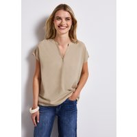 STREET ONE Kurzarmbluse, Split Neck von Street One