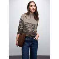 STREET ONE Rundhalspullover mit Animal-Print und Colorblocking STREET ONE Rundhalspullover mit Animal-Print und Colorblocking von Street One