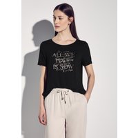 STREET ONE Rundhalsshirt mit Elastiksaum von Street One