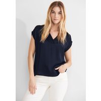 STREET ONE Satinbluse "Solid V-Neck Top with Drop" von Street One