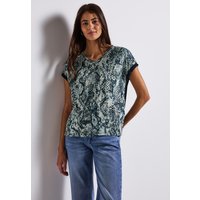 STREET ONE Shirttop mit gemusterter Front aus Viskose und V-Ausschnitt STREET ONE Shirttop mit gemusterter Front aus Viskose und V-Ausschnitt von Street One