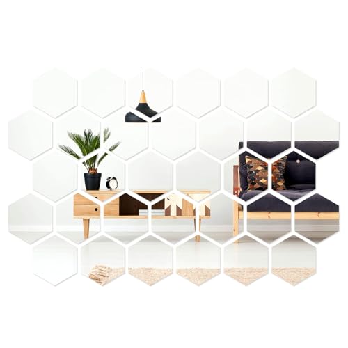 Strehknewen Selbstklebende Spiegel 30 Stück – Hexagon Spiegel zum Kleben, 12.5 cm Acryl Wandspiegel, Sechseck Spiegelaufkleber für Wanddeko Schlafzimmer Wohnzimmer Bad Strehknewen Selbstklebende Spiegel 30 Stück – Hexagon Spiegel zum Kleben, 12.5 cm Acryl Wandspiegel, Sechseck Spiegelaufkleber für Wanddeko Schlafzimmer Wohnzimmer Bad von Strehknewen