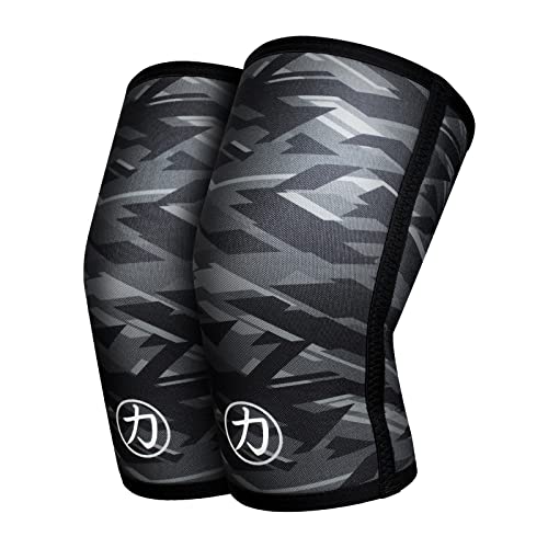 Strength Shop 7mm Neopren Kniebandage für Damen & Männer, 1 Paar (M), Farbe: Camouflage, extrem reißfeste & belastbare IPF Wettkampf Knee Sleeves, ideal für Powerlifting, Kraftsport & Co. von Strength Shop
