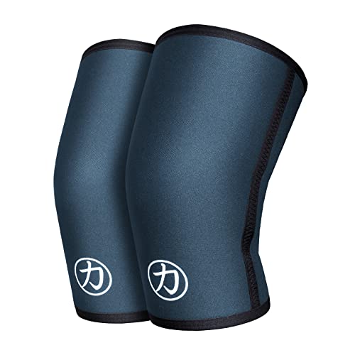 Strength Shop 7mm Neopren Kniebandage für Damen & Männer, 1 Paar (M), Farbe: Grau, extrem reißfeste & belastbare IPF Wettkampf Knee Sleeves, ideal für Powerlifting, Kraftsport & Co. von Strength Shop