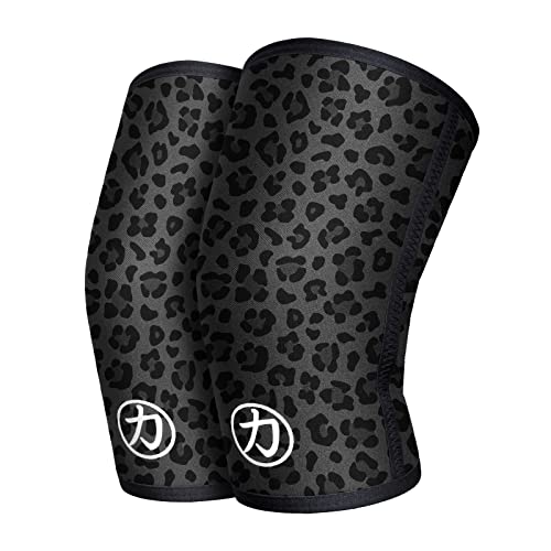 Strength Shop 7mm Neopren Kniebandage für Damen & Männer, 1 Paar (M), Farbe: Leopard, extrem reißfeste & belastbare IPF Wettkampf Knee Sleeves, ideal für Powerlifting, Kraftsport & Co. von Strength Shop