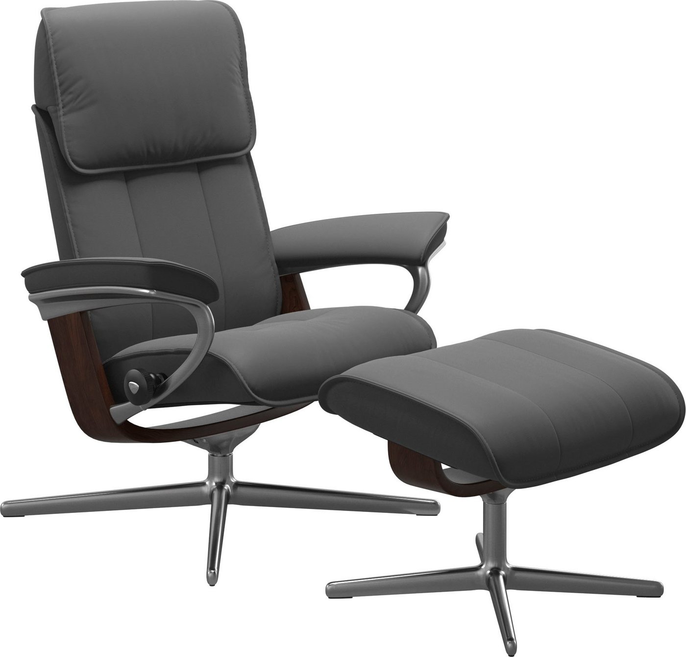 Stressless® Fußhocker Admiral, mit Cross Base, Größe M & L, Holzakzent Braun von Stressless®