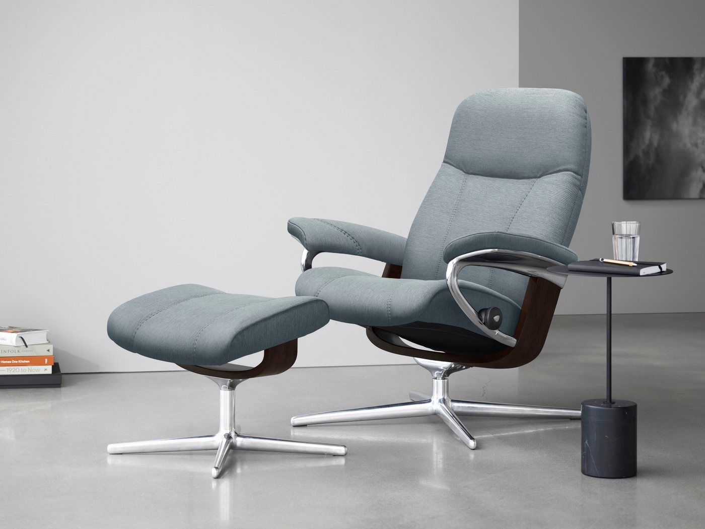 Stressless® Fußhocker Consul, mit Cross Base, Größe S, M & L, Holzakzent Braun von Stressless®