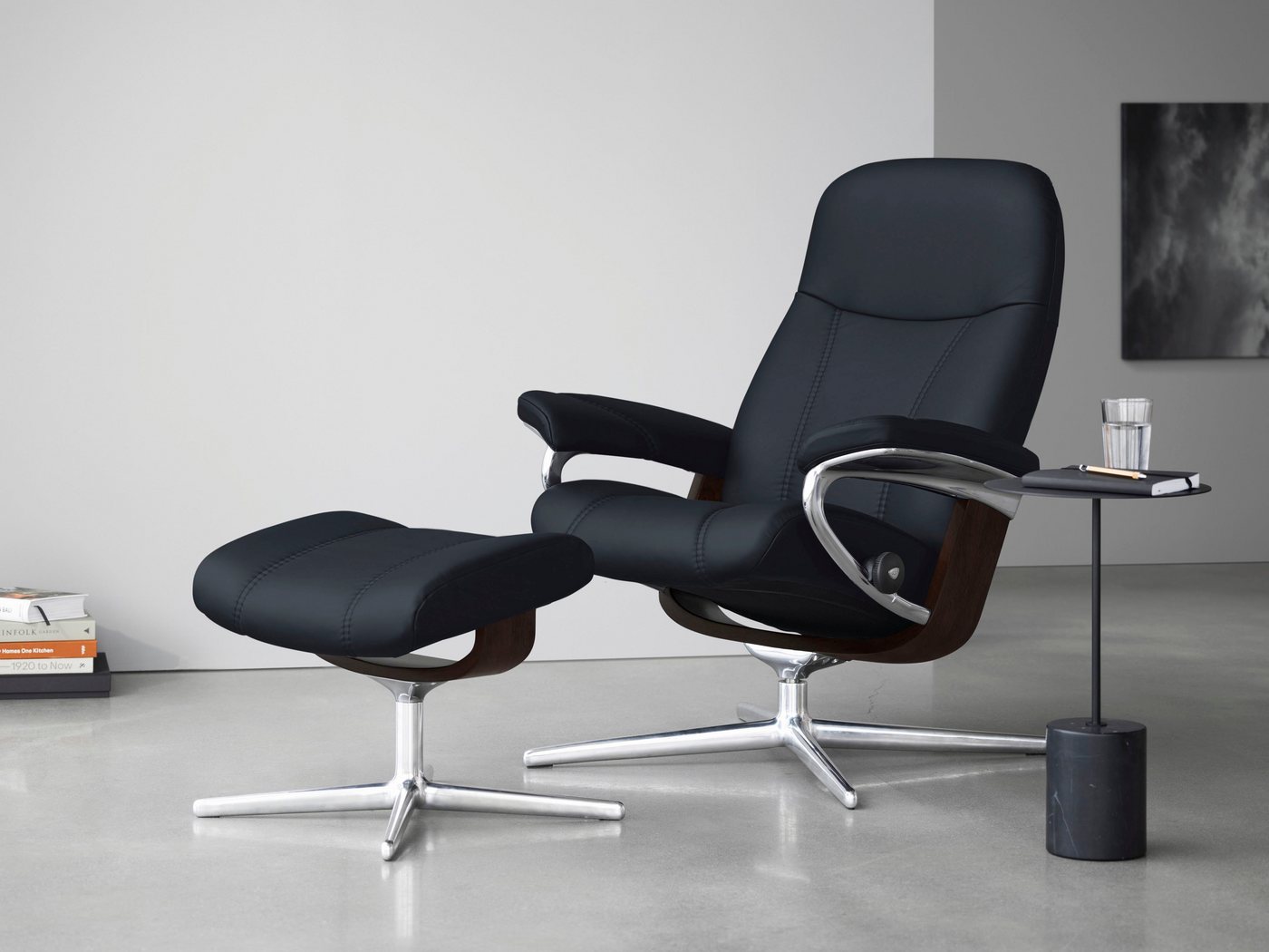 Stressless® Fußhocker Consul, mit Cross Base, Größe S, M & L, Holzakzent Braun von Stressless®