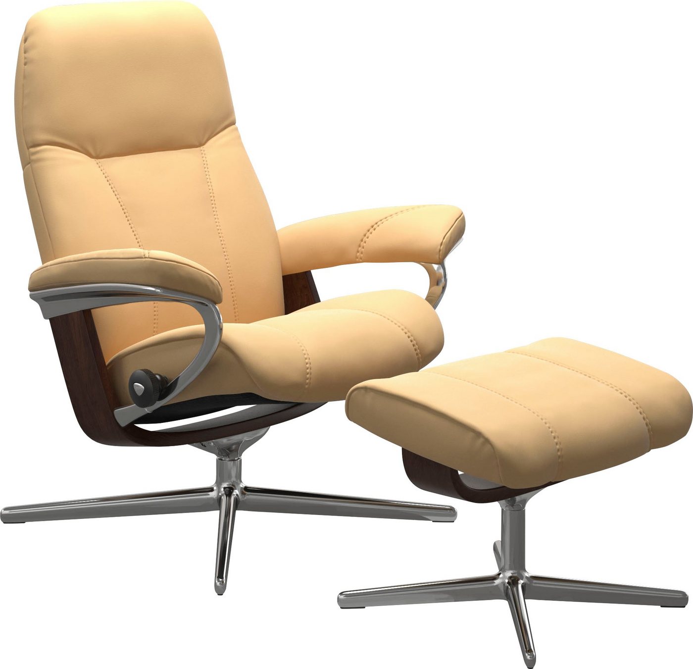 Stressless® Fußhocker Consul, mit Cross Base, Größe S, M & L, Holzakzent Braun von Stressless®