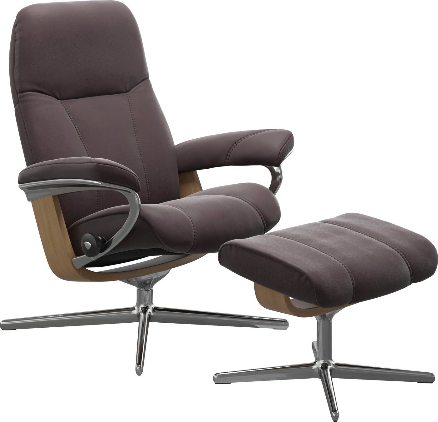 Stressless® Fußhocker Consul, mit Cross Base, Größe S, M & L, Holzakzent Eiche von Stressless®