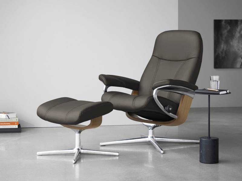 Stressless® Fußhocker Consul, mit Cross Base, Größe S, M & L, Holzakzent Eiche von Stressless®