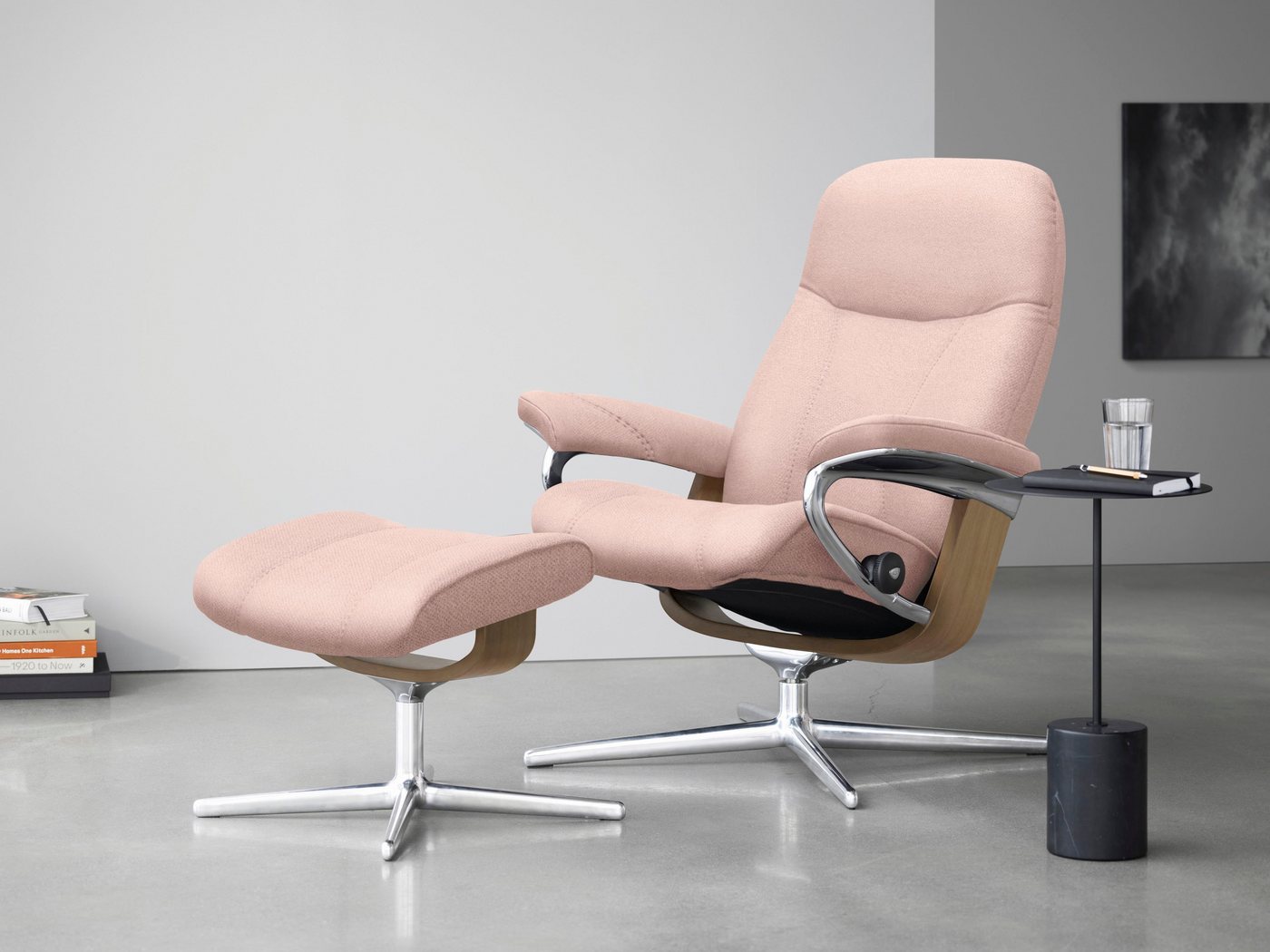 Stressless® Fußhocker Consul, mit Cross Base, Größe S, M & L, Holzakzent Eiche von Stressless®