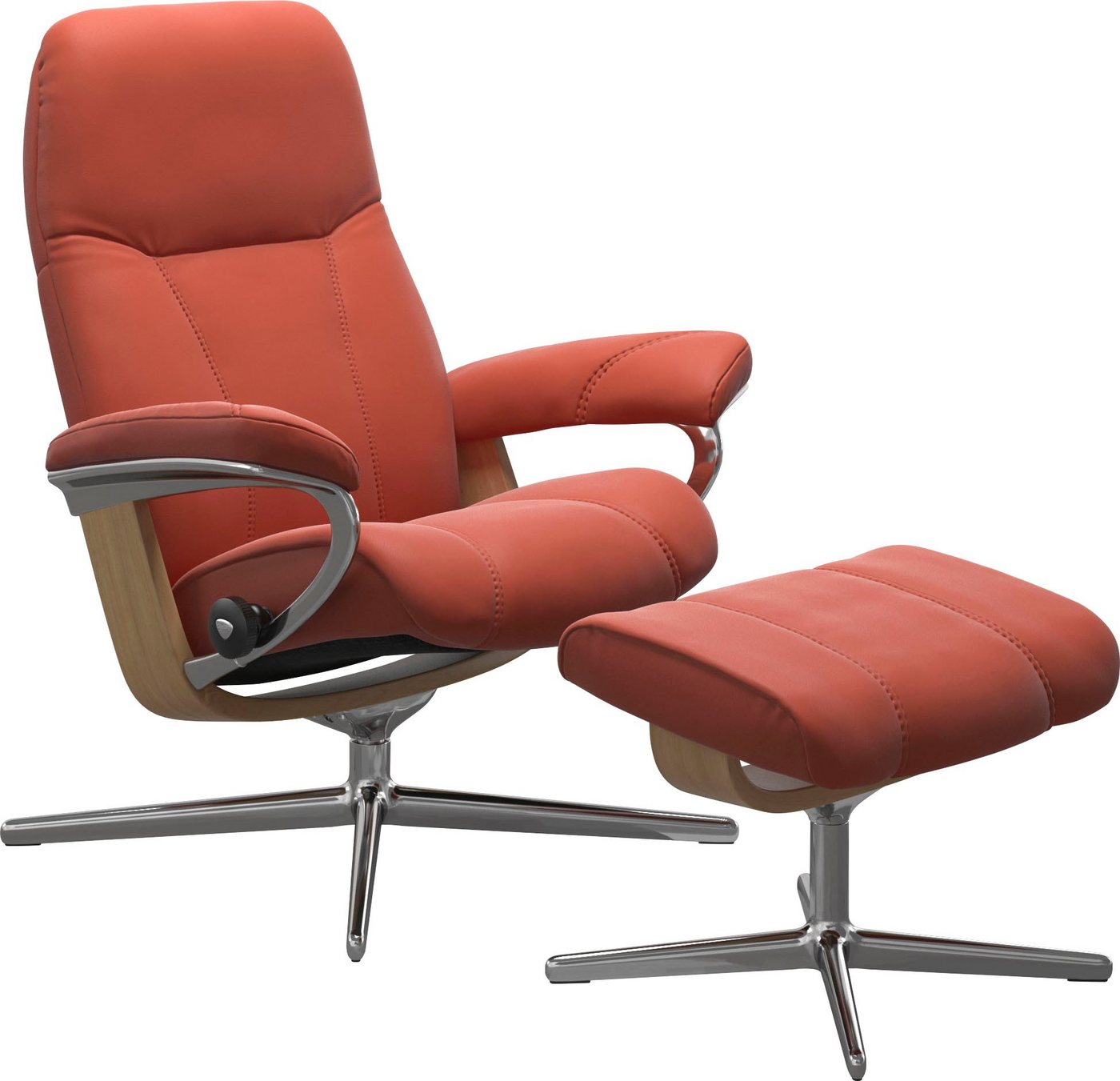 Stressless® Fußhocker Consul, mit Cross Base, Größe S, M & L, Holzakzent Eiche von Stressless®