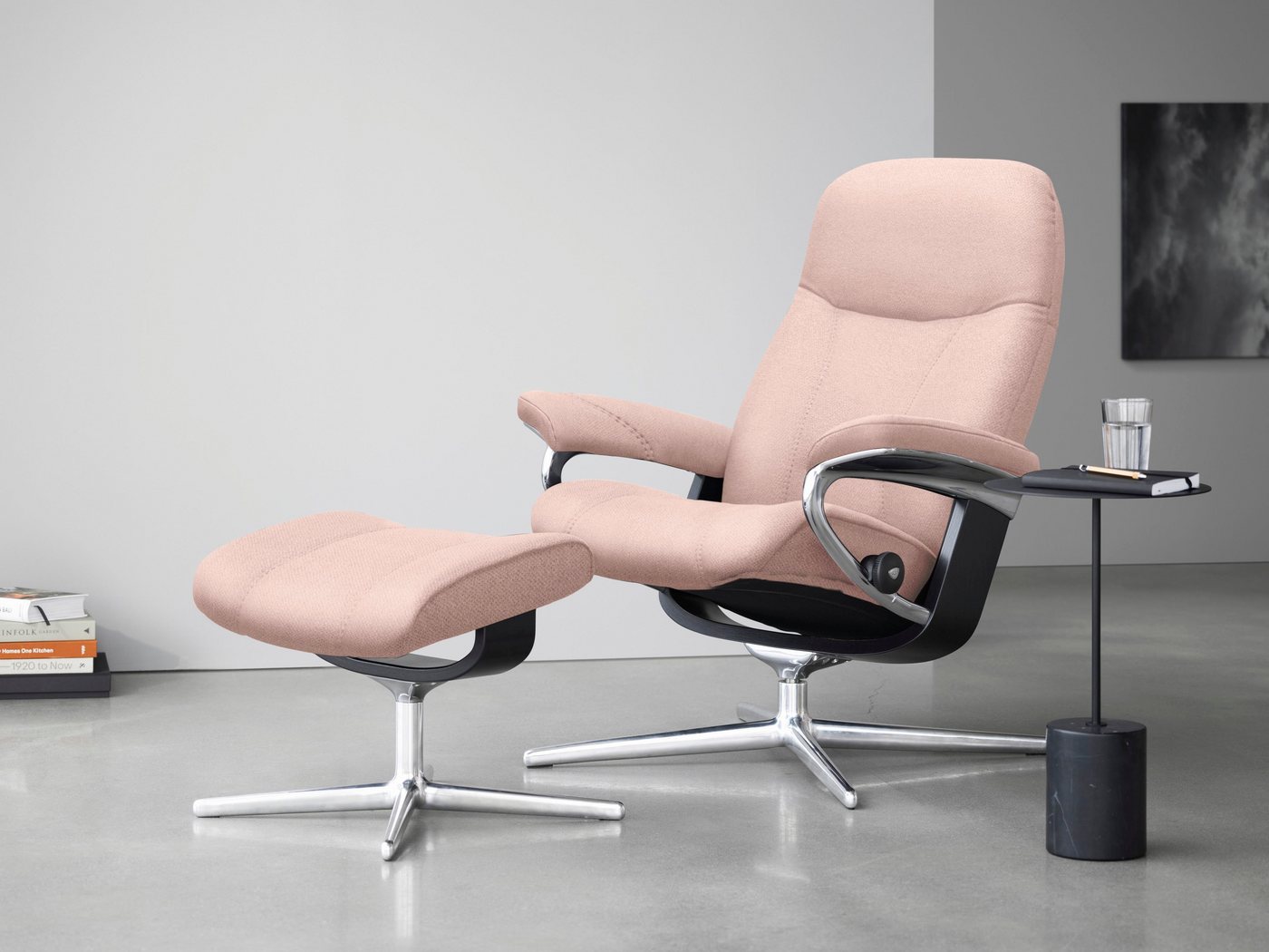 Stressless® Fußhocker Consul, mit Cross Base, Größe S, M & L, Holzakzent Schwarz von Stressless®