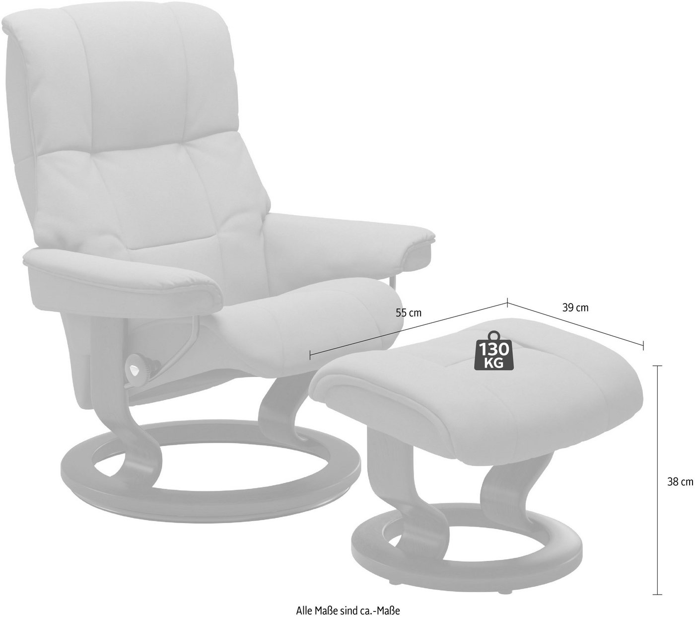 Stressless® Fußhocker Mayfair, mit Classic Base, Gestell Braun von Stressless®