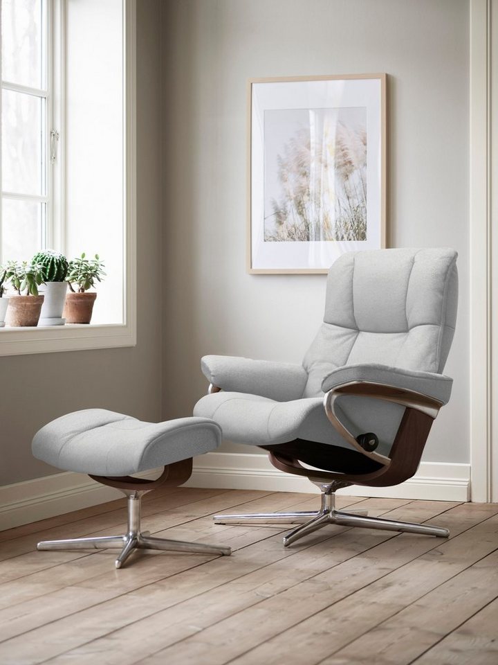 Stressless® Fußhocker Mayfair, mit Cross Base, Größe S, M & L, Holzakzent Braun von Stressless®