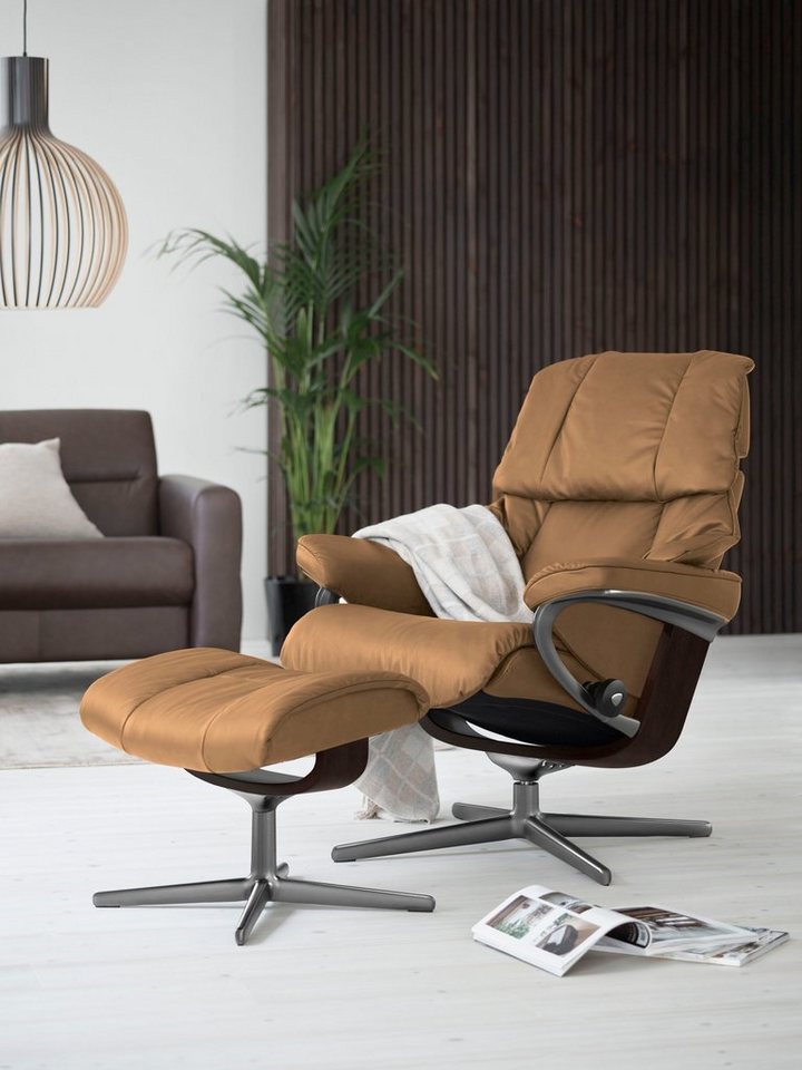 Stressless® Fußhocker Reno, mit Cross Base, Größe S, M & L, Holzakzent Braun von Stressless®