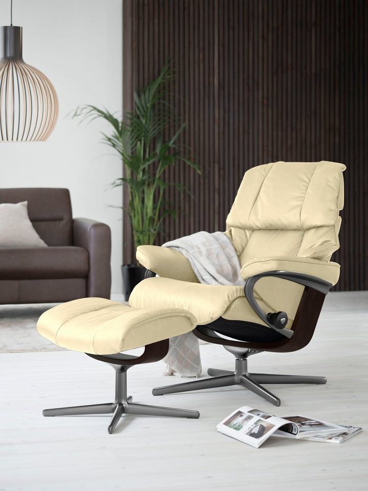 Stressless® Fußhocker Reno, mit Cross Base, Größe S, M & L, Holzakzent Braun von Stressless®