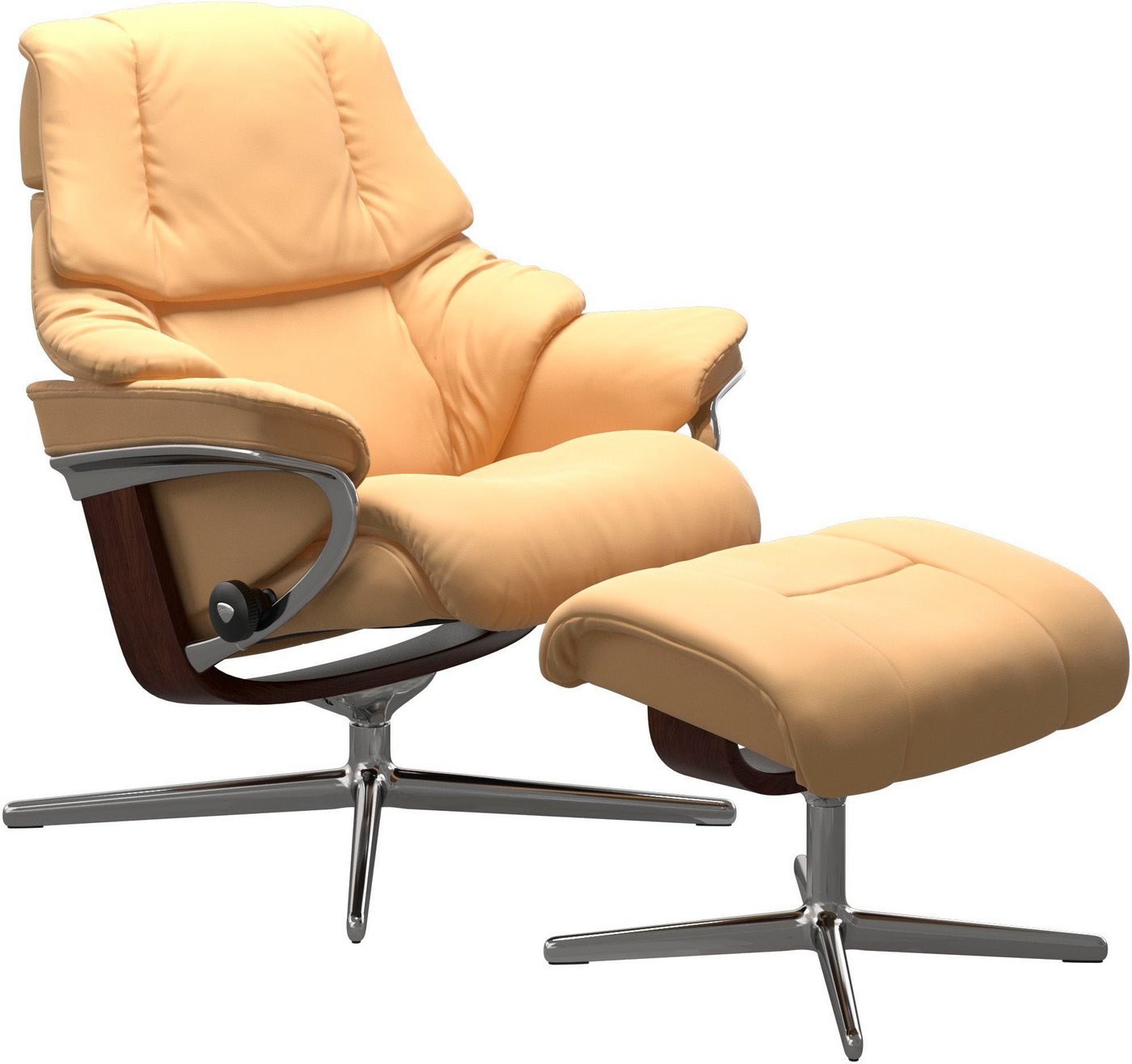 Stressless® Fußhocker Reno, mit Cross Base, Größe S, M & L, Holzakzent Braun von Stressless®