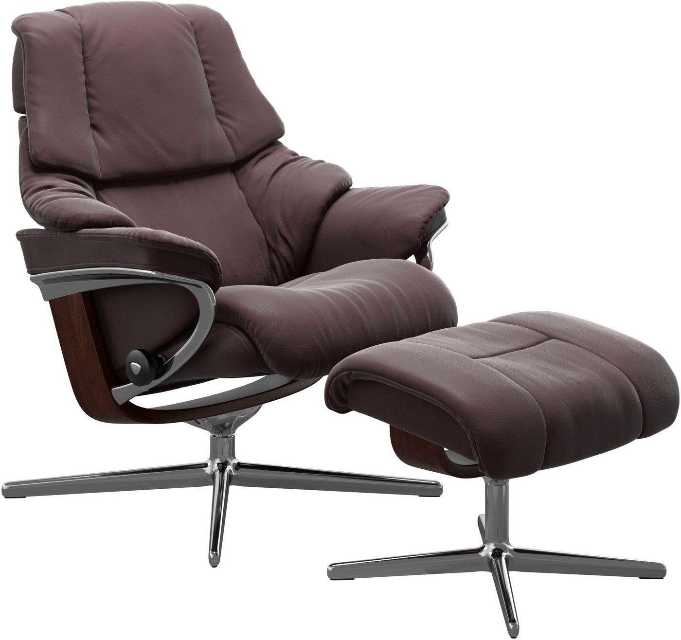 Stressless® Fußhocker Reno, mit Cross Base, Größe S, M & L, Holzakzent Braun von Stressless®