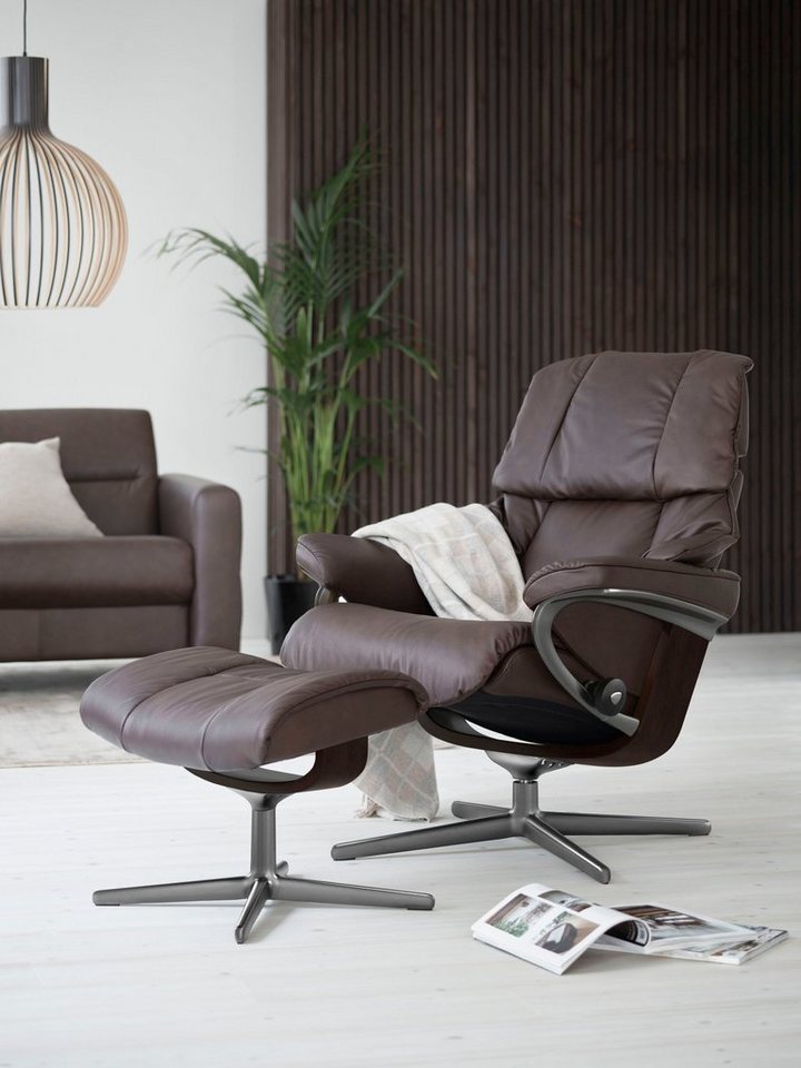 Stressless® Fußhocker Reno, mit Cross Base, Größe S, M & L, Holzakzent Braun von Stressless®