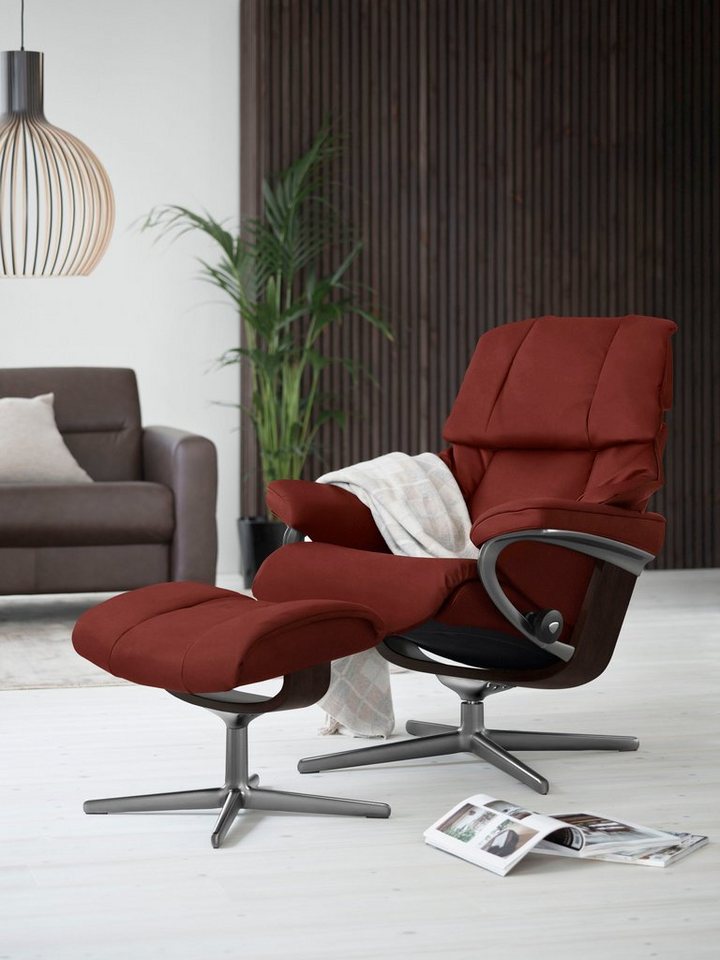 Stressless® Fußhocker Reno, mit Cross Base, Größe S, M & L, Holzakzent Braun von Stressless®