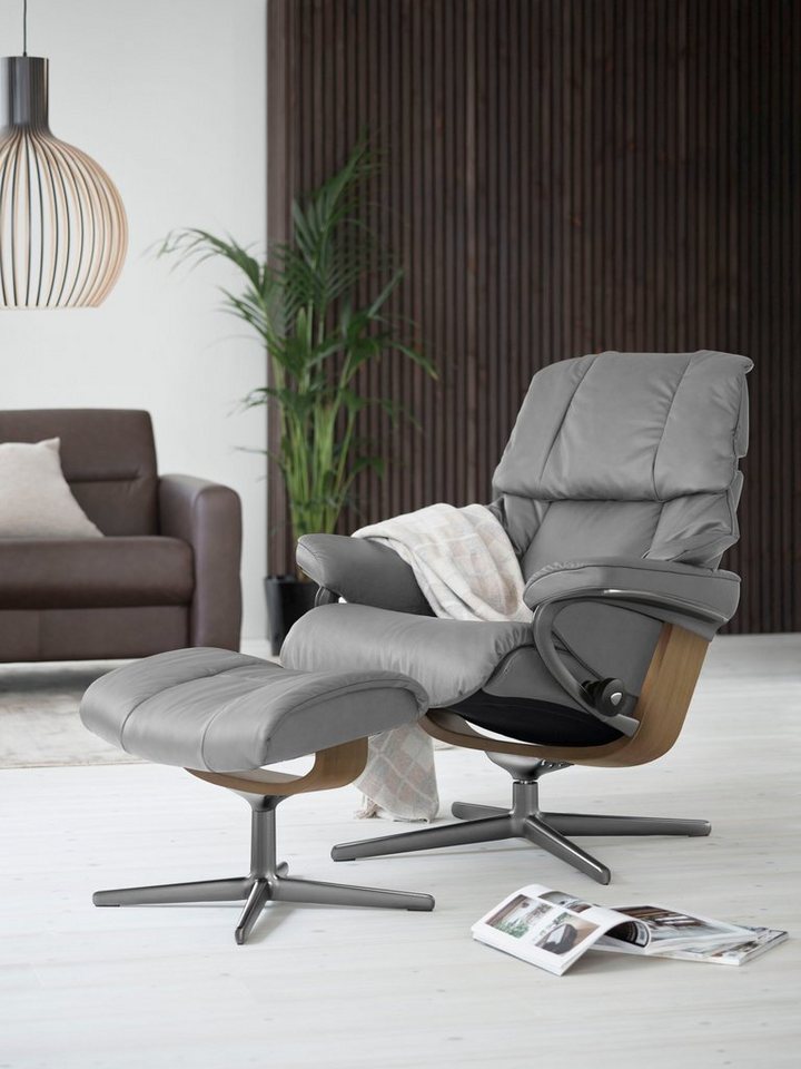 Stressless® Fußhocker Reno, mit Cross Base, Größe S, M & L, Holzakzent Eiche von Stressless®