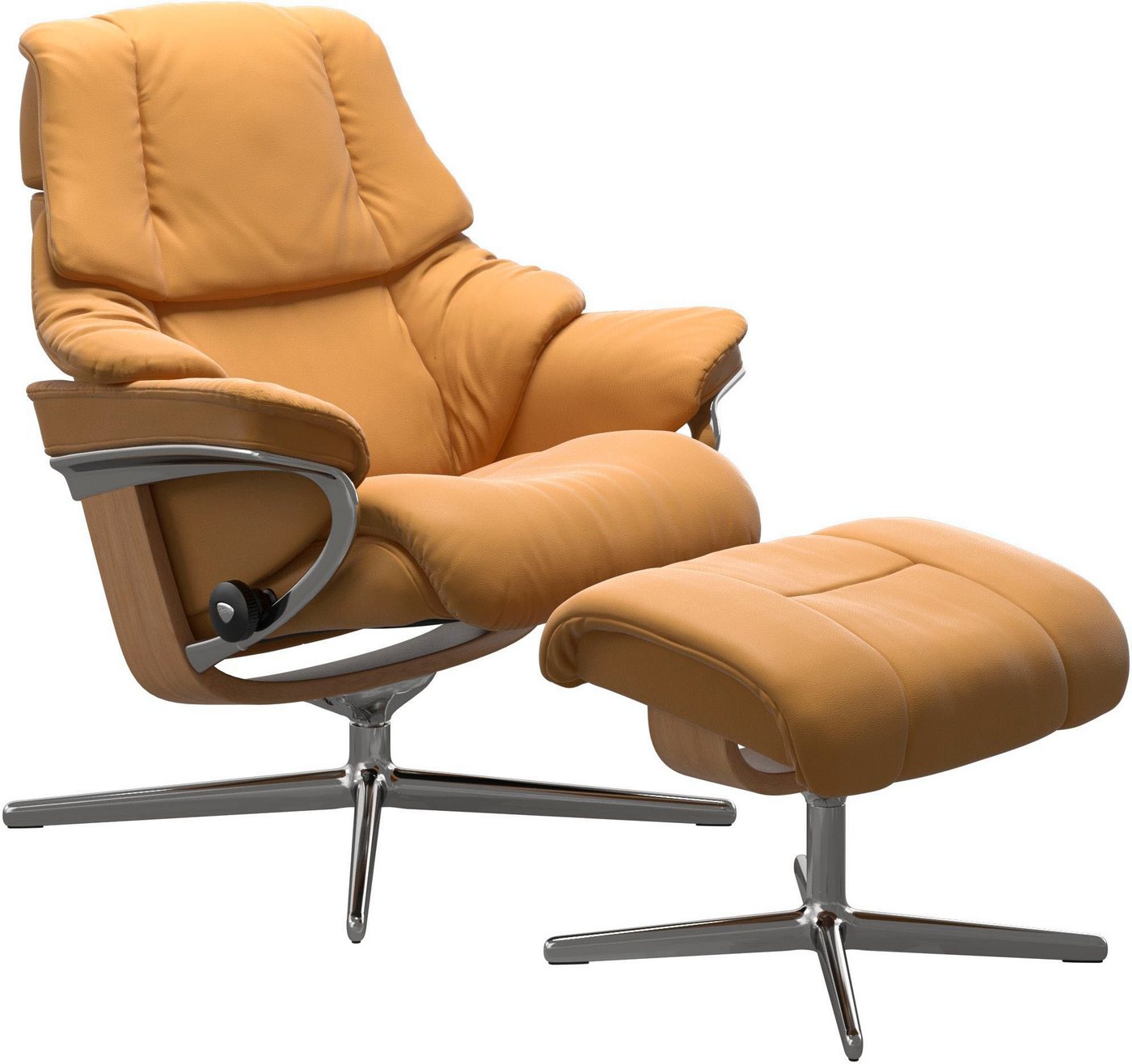 Stressless® Fußhocker Reno, mit Cross Base, Größe S, M & L, Holzakzent Eiche von Stressless®