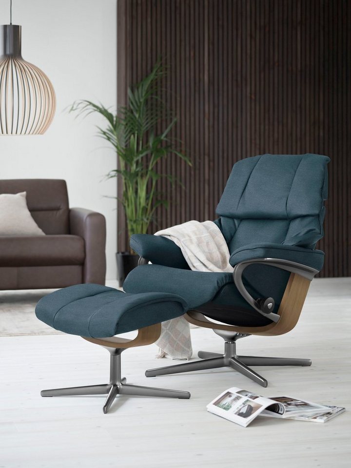 Stressless® Fußhocker Reno, mit Cross Base, Größe S, M & L, Holzakzent Eiche von Stressless®