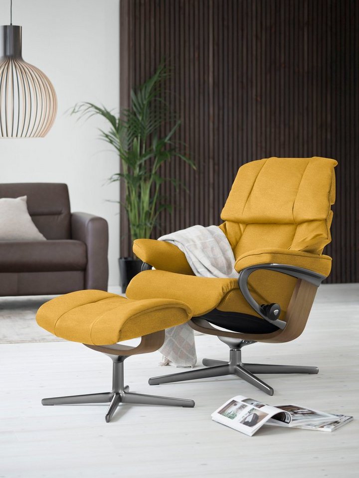 Stressless® Fußhocker Reno, mit Cross Base, Größe S, M & L, Holzakzent Eiche von Stressless®