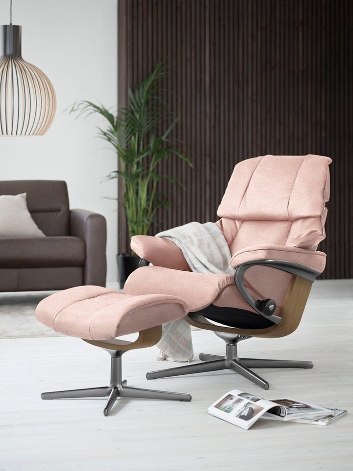 Stressless® Fußhocker Reno, mit Cross Base, Größe S, M & L, Holzakzent Eiche von Stressless®