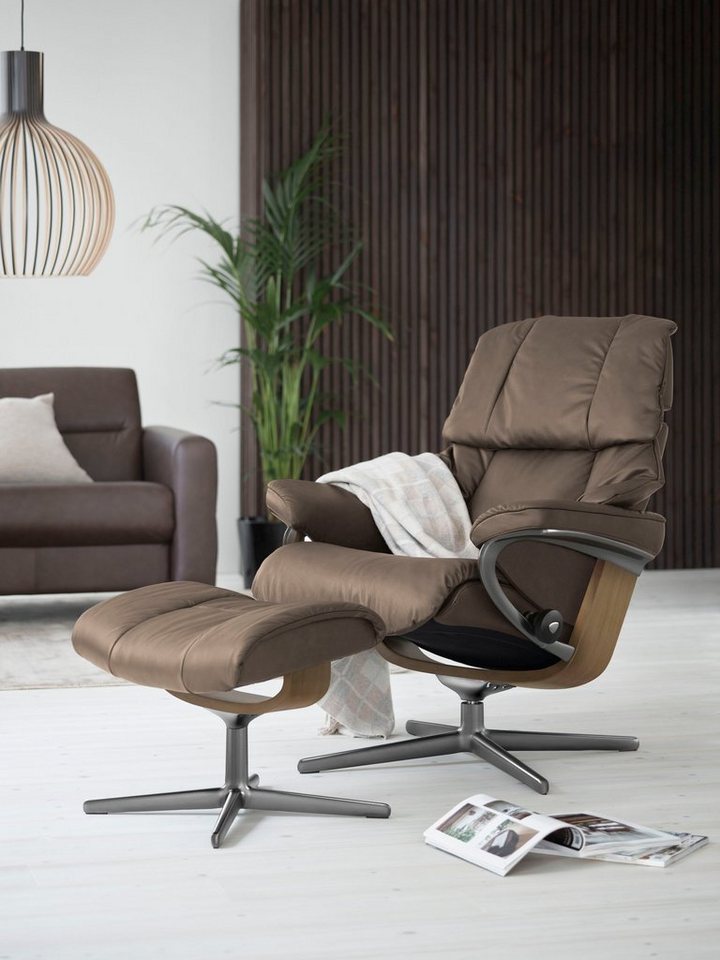 Stressless® Fußhocker Reno, mit Cross Base, Größe S, M & L, Holzakzent Eiche von Stressless®