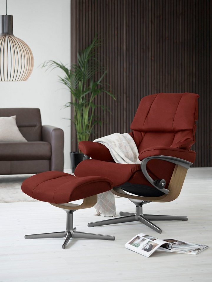 Stressless® Fußhocker Reno, mit Cross Base, Größe S, M & L, Holzakzent Eiche von Stressless®