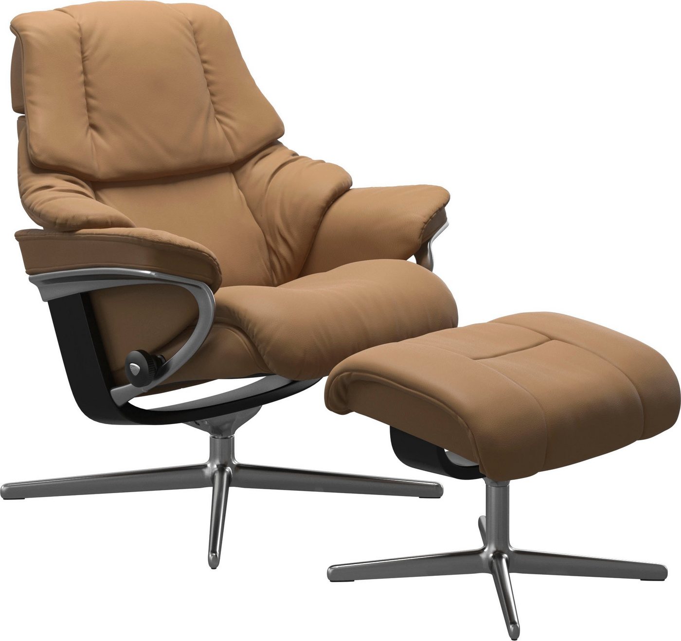 Stressless® Fußhocker Reno, mit Cross Base, Größe S, M & L, Holzakzent Schwarz von Stressless®