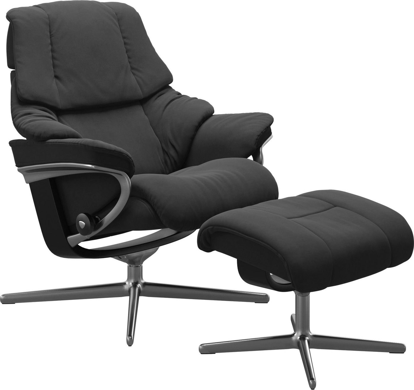 Stressless® Fußhocker Reno, mit Cross Base, Größe S, M & L, Holzakzent Schwarz von Stressless®