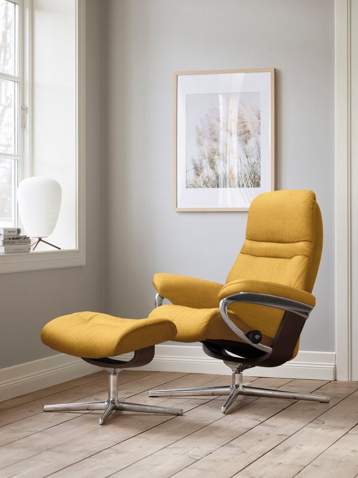 Stressless® Fußhocker Sunrise, mit Cross Base, Größe S, M & L, Holzakzent Braun von Stressless®