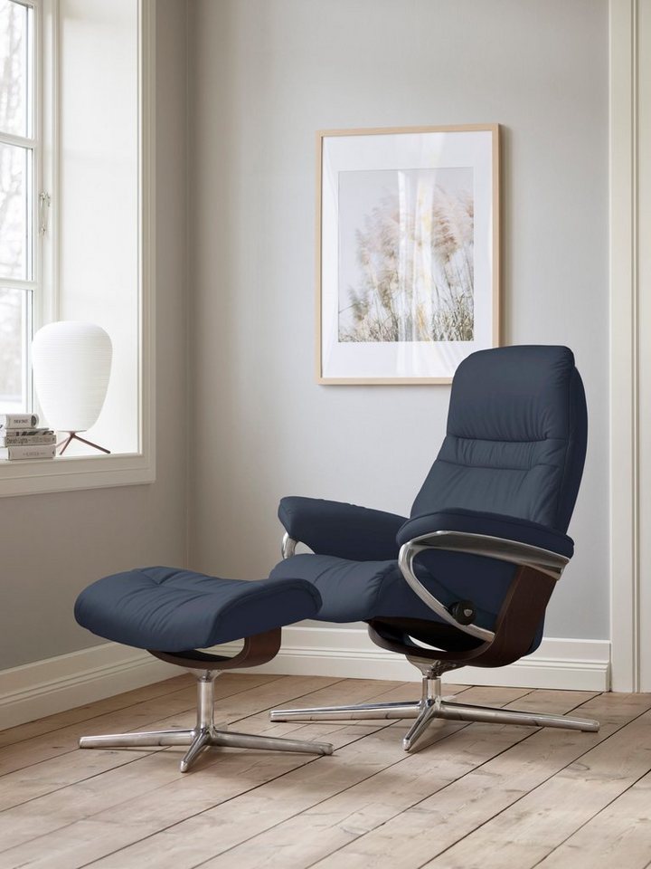 Stressless® Fußhocker Sunrise, mit Cross Base, Größe S, M & L, Holzakzent Braun von Stressless®