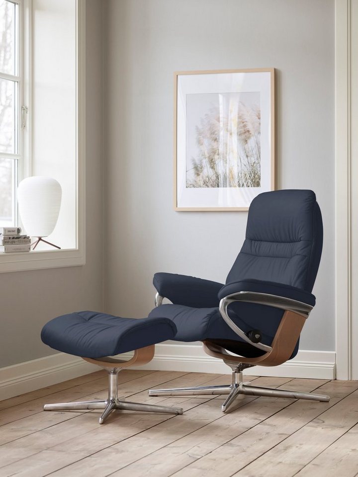 Stressless® Fußhocker Sunrise, mit Cross Base, Größe S, M & L, Holzakzent Eiche von Stressless®