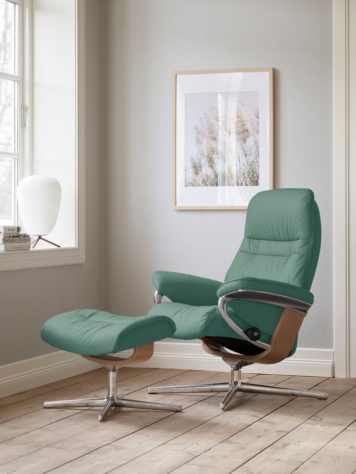 Stressless® Fußhocker Sunrise, mit Cross Base, Größe S, M & L, Holzakzent Eiche von Stressless®