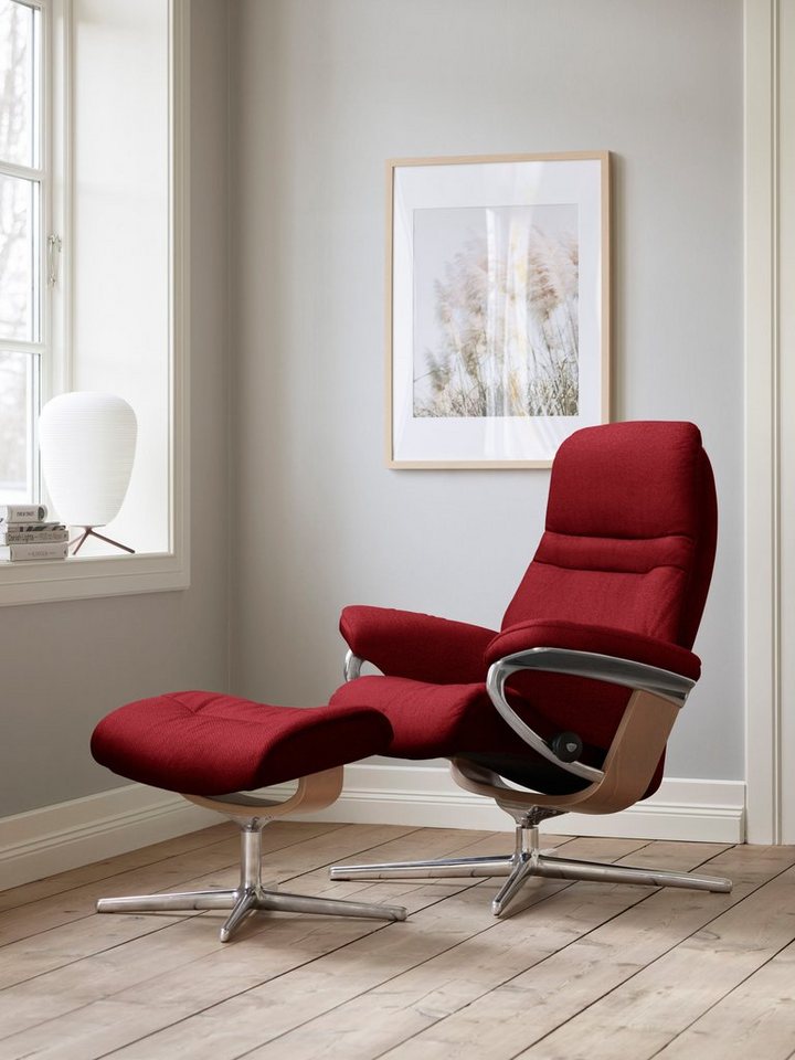 Stressless® Fußhocker Sunrise, mit Cross Base, Größe S, M & L, Holzakzent Eiche von Stressless®