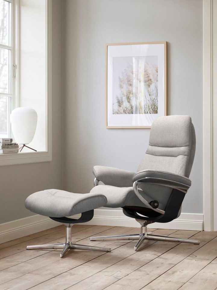 Stressless® Fußhocker Sunrise, mit Cross Base, Größe S, M & L, Holzakzent Schwarz von Stressless®