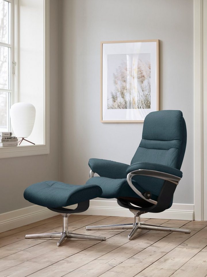 Stressless® Fußhocker Sunrise, mit Cross Base, Größe S, M & L, Holzakzent Schwarz von Stressless®