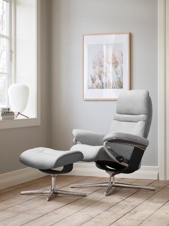 Stressless® Fußhocker Sunrise, mit Cross Base, Größe S, M & L, Holzakzent Schwarz von Stressless®