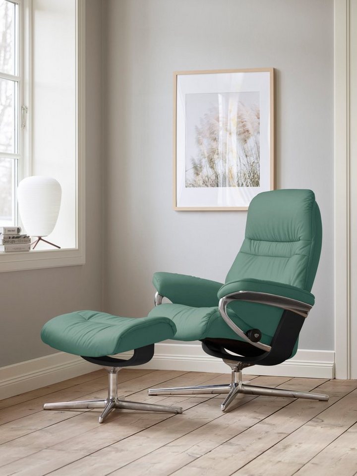 Stressless® Fußhocker Sunrise, mit Cross Base, Größe S, M & L, Holzakzent Schwarz von Stressless®