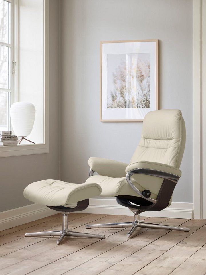 Stressless® Fußhocker Sunrise, mit Cross Base, Größe S, M & L, Holzakzent Wenge von Stressless®