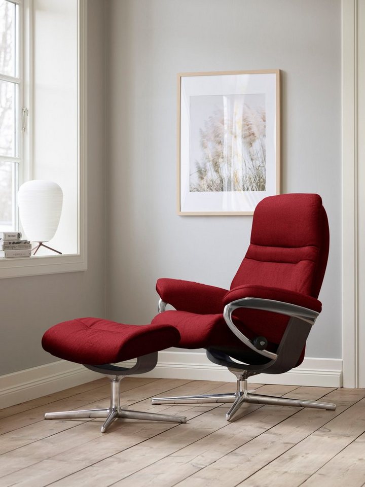 Stressless® Fußhocker Sunrise, mit Cross Base, Größe S, M & L, Holzakzent Wenge von Stressless®