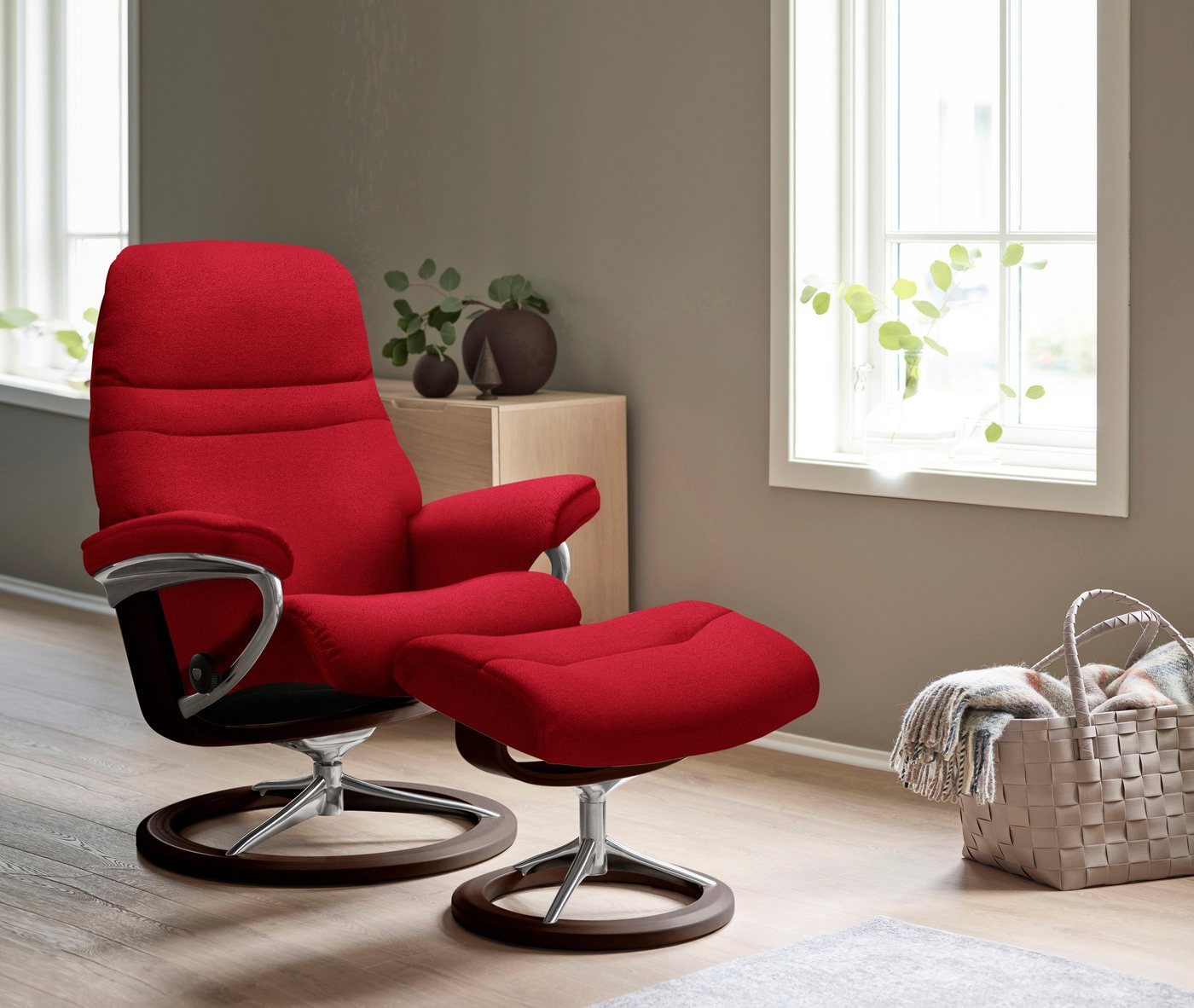 Stressless® Fußhocker Sunrise, mit Signature Base, Gestell Braun von Stressless®