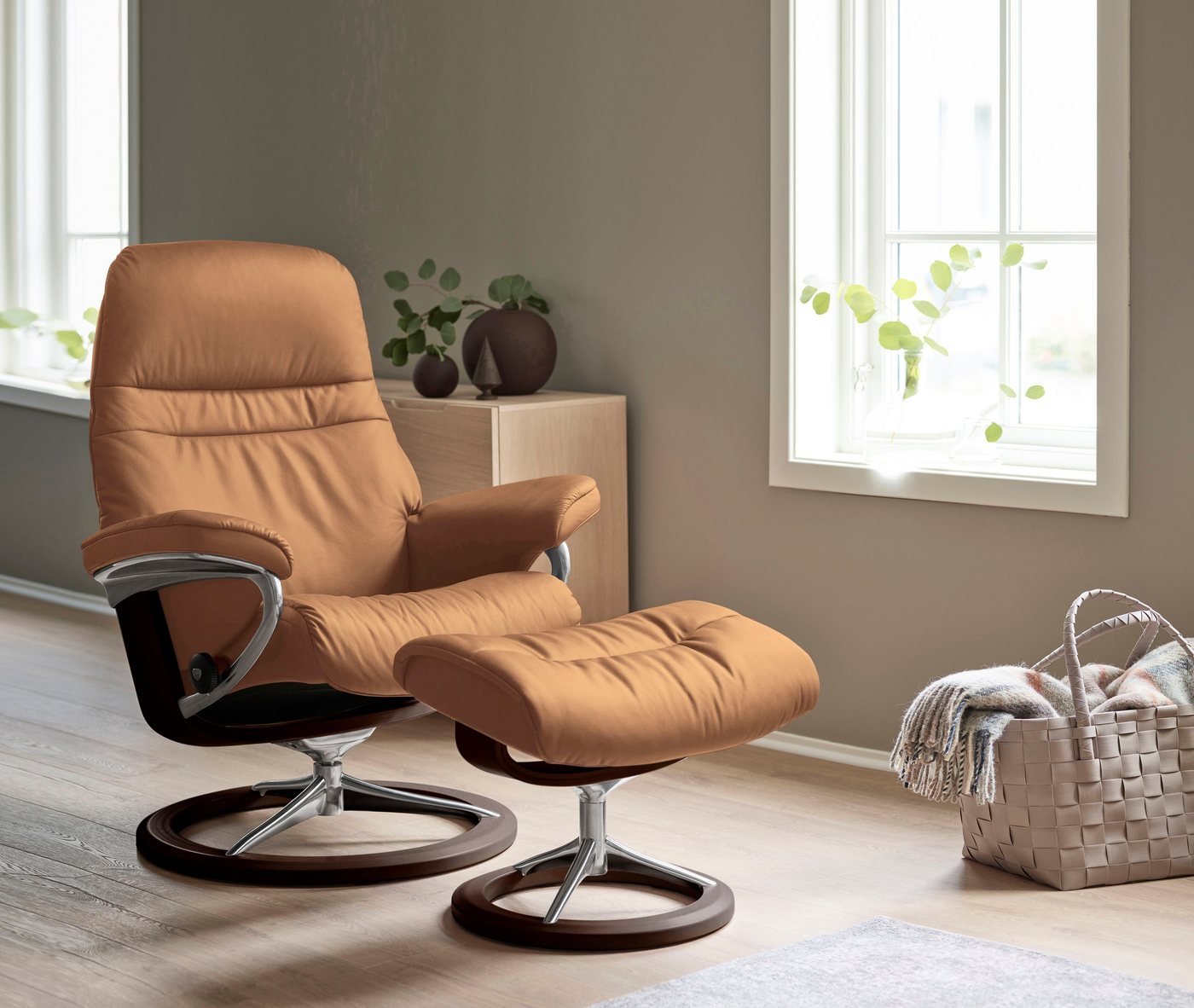 Stressless® Fußhocker Sunrise, mit Signature Base, Gestell Braun von Stressless®