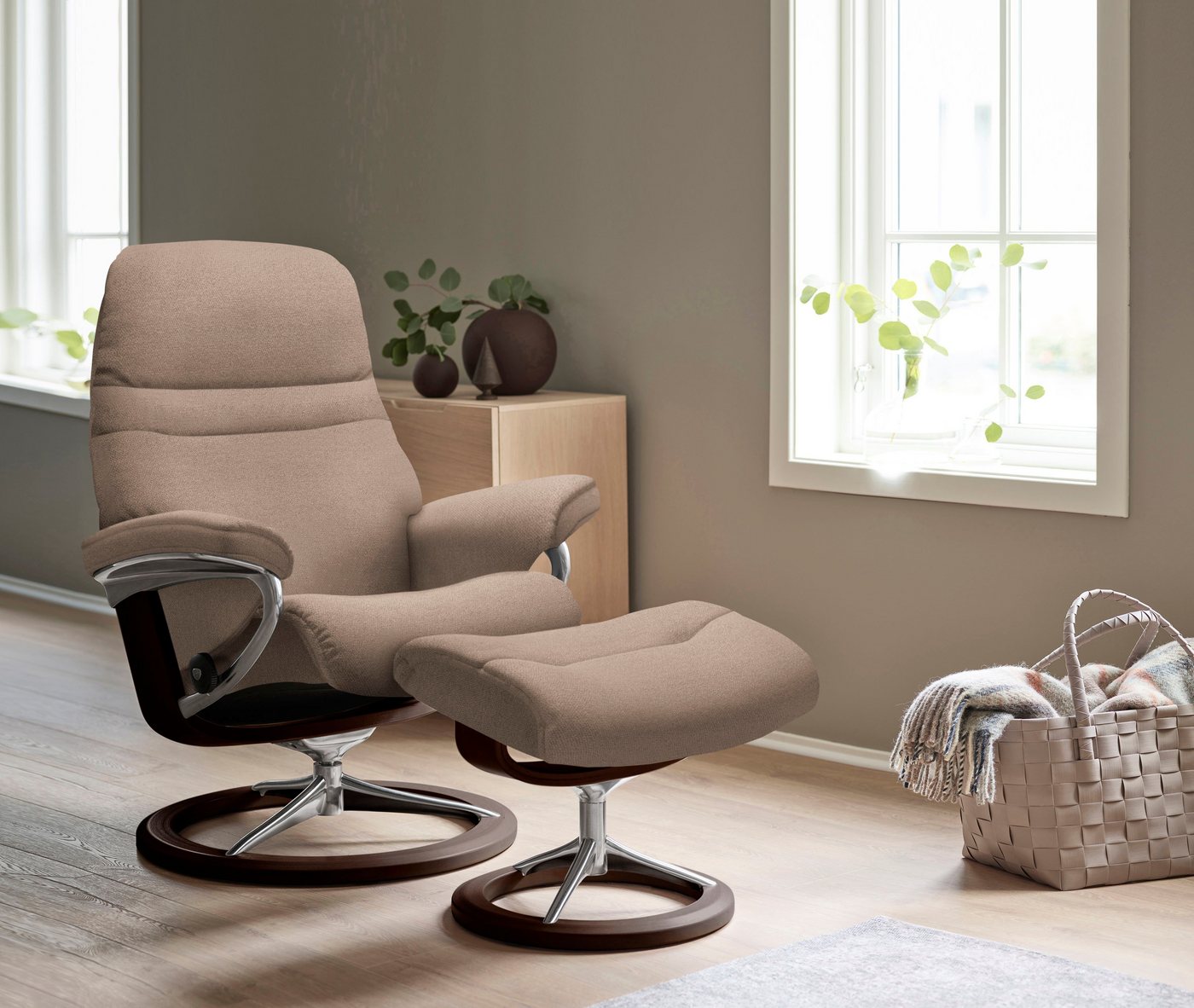 Stressless® Fußhocker Sunrise, mit Signature Base, Gestell Braun von Stressless®